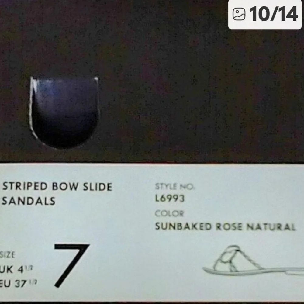 J.Crew 7M Sun baked rose stripe soft cotton bow slide sandals New In Box - Picture 10 of 12